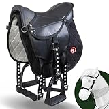 Pink Papaya Shetty Kindersattel für Holzpferde und Spielpferde, Sattel mit Steigbügeln