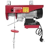 550W Elektrohebezeug Elektrische Seilwinde Tragfähigkeit 125-250kg Hubhöhe 12m, Elektrische Hebezug mit 80M Drahtloser Steuerung für Garage Lagerhäuser