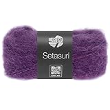 Lana Grossa SETASURI 25 g feines Lace-Garn aus Alpaka und Seide 212 m, Farbe:064 - Dunkelviolett