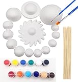 Huimai Solar System Modell Kit für Kinder mit 14 Schaumkugel, 12 Bambusstäbe, 12 Farbpigmente, 2 Malpinsel für Sonnensystem Astronomie-Unterricht und Schule Projekte
