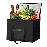 Groß Kühltasche Faltbar 50L Isoliertasche Kühlbox Kühlkorb für Essen, Groß Picknicktasche Thermotasche für Outdoor BBQ Camping,Einkaufen,45X31X36cm