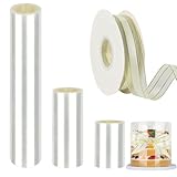 Fyfjur Tortenrandfolie, 6cm/10cm/20cm Hoch * 10m Tortenfolie Wiederverwendbar mit Geschenkband, Transparent Acetat Foile, Azetatfolie Torte zum Dekorieren von Kuchen, DIY-Backen und Schokoladenmousse