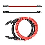 solartronics Verlängerungskabel 4mm² inkl. Solarstecker 2x5m - PV Kabel H1Z2Z2-K beidseitig rot/schwarz - Photovoltaik Kabel mit Stecker - Solarkabel für PV Solaranlage - Made in Germany (2 x 5m)