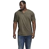 JACK & JONES Herren Basic T-Shirt V-Ausschnitt Kurzarm Jersey Baumwolle Shirt mit Knöpfen JJESPLIT, Farben:Grün, Größe:L