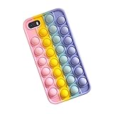 SDTEK Hülle Kompatibel mit iPhone SE (2016-2019) 5 5s, Bubble Fidget Pop Weiche Handyhülle Silikon Schutzhülle (Regenbogen)