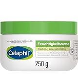 CETAPHIL Feuchtigkeitscreme, 250g, Für trockene, empfindliche Haut, Spendet intensiv 48h Feuchtigkeit und stärkt die Widerstandskraft, Mit Vitamin B3, Provitamin B5, Sonnenblumenöl, Mandelöl, Glycerin