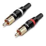 Hicon Cinchstecker 2er Set HI-CM03 NTL + RED RCA Phono Weiß + ROT by SOMMER CABLE | HI-CM03-NTL/RED