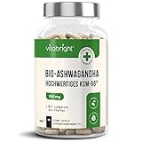 Ashwagandha KSM-66 Kapseln – 550mg (hochkonzentriertes 10:1 Ashwaganda Extrakt entspricht 5500mg) – Mit 5% Withanoliden – 90 vegane Ashwagandha Kapseln – Ayurveda – Hergestellt in GB von VitaBright