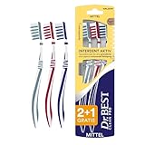 Dr.BEST Interdent Aktiv Zahnbürste, Mittel, Vorteilspack (2 Stück + 1 Stück Gratis), für eine gründliche Reinigung bis in die Zahnzwischenräume