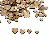 100 StüCk Holzherzen Deko,Streudeko Holz,Deko Holz Herz Tischdeko,Bastelbedarf Herzen Basteln,Hochzeitsdeko Holzherz GeschenkanhäNger,Konfetti Vintage Holzdeko,Diy Bastel HöLzerne Taufe Dekoration
