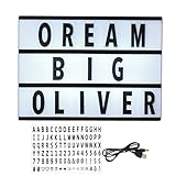 Leuchtkasten Mit Buchstaben – LED-Festzeltschild, Austauschbare Alphabet-Anzeige, Dekoratives Nachrichtenbrett | Perfekt Für Heimdekoration, Partys, Hochzeiten, Geburtstagsfeiern, Schreibtisch, Fotosh