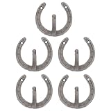Angoily 5 Stück Wandhaken aus Robustem Eisen Kompakte Vintage Hufeisen Garderobenhaken zur Aufbewahrung von Mänteln und Accessoires