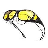 Bloomoak Polarisierte Nachtbrille, blendfrei, UV-400-Schutz für Herren und Damen, polarisiert, zum Autofahren, Angeln, Golf (Nachtsichtlinse)