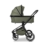 MOON Resea+ moss, Kombi-Kinderwagen Edition+, mit Wanne und Sportwagen Sitz, bis 22kg, Kollektion 2025