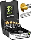 Pinava® Kegelsenker Set HSS CutX [3-Flächen-Schaft für bombenfesten Halt] - Scharfer & Präziser Senker für Holz, Metall, Kunststoff - Senkbohrer Versenker TiN 90° Ø6,3-20,5mm - Heimwerken usw.