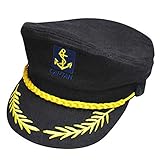 thematys Kapitäns Mütze | Kapitän | Captain | Schiff | Yacht | Marine | Seemann | Matrose | Herren | Damen | Kostüm | Erwachsene | Fasching | Halloween | Junggesellenabschied | Karneval (Style003)