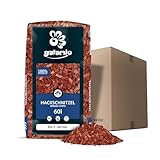 GALAMIO Holzhackschnitzel Rot Hackschnitzel Mulch Natur Wald Kiefer Pinus Sylvestris Garten Dekor Holz Häcksel Grob 5-60mm 60l Sack / 1 Karton Paligo