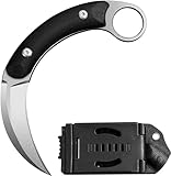 Syagot 14cm Jagdmesser Karambit Messer EDC Taschenmesser mit 6cm D2 Stahl Fester Klinge und Kydexscheide, G10 Griff, Full Tang Outdoor Messer für Camping Überleben Wandern