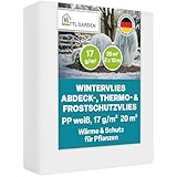 TTL Garden 17g/m² Wintervlies 20m² 2m x 10m weiß – Frostschutz Thermovlies Gartenvlies Winterschutz für Pflanzen außen – Pflanzenvlies Pflanzenschutz Winter Kübel & Hochbeet