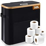 OUSFOT Toilettenpapier Aufbewahrung Korb mit Deckel, 32L Badezimmer Organizer klopapier Aufbewahrung Klopapier Aufbewahrung 12 Rollen Wasserdicht Geeignet für WC und Badezimmer
