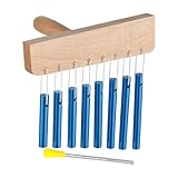 Meditations-Glocke, Meditationsglocke aus Holz mit 8 Tönen | Instrument mit Aluminiumröhren für Schule, Yoga, Garten, Haus, Herren, Damen
