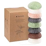 Navaris 8x Konjac Schwamm Set - Gesichtsschwamm Reinigungsschwamm - Schwämme für unreine normale sensible Haut - vegan pH-neutral natürlich - 8 Stück