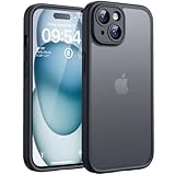 TOCOL für iPhone 15 Hülle, Vollständiger Kameraschutz Stoßfest Kratzfest Handyhülle für iPhone 15 Case, Schwarz