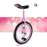 HWF Einrad Mädchen/Kinder/Erwachsene/Frauen Trainer Einrad, 16 '/ 18' / 20 'Rad Einrad Laufrad Trainingsfahrrad für Alter 9 Jahre & Mehr (Color : Pink, Size : 18 Inch Wheel)