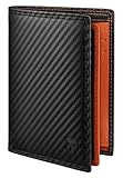 TEEHON Herren Geldbörse aus Karbonfaser-Leder mit RFID-Blocker, 13 Kreditkartenfächer, 1 Großem Münzfach, 2 Geldscheinfächer, Geräumiger Portemonnaie Portmonee Geschenk