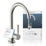 SCHÜTTE 79126 Küchenarmatur CORNWALL, 360 Grad schwenkbarer Wasserhahn Küche, Mischbatterie für die Spüle mit Einhebelmischer, Spültischarmatur Küchenspüle in Edelstahloptik, Edelstahl Optik