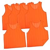 UPKOCH 6 Stück Sportwesteanzug Weste Fußball Sportpinnies -team Pinnies- Übungsweste Trainingswesten Mannschaftsweste Mesh-weste Netzweste Für Herren Polyester Orange