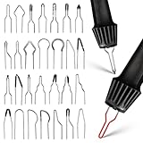 GLSTOY 30 Stück Teiliges Holzbrandmalerei Spitzen aus Chrom-nickel Hitzebeständige Brandmalkolben Spitzen für Präzise Brenngerät Holzarbeiten Vielseitige Formen für Bastelprojekte und
