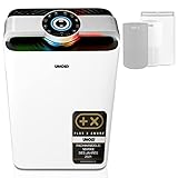 Unold 87510 Luftreiniger+ Luftbefeuchter Delta - Weiß mit großem 1,8l Wassertank, entfernt Pollen, Staub, Viren und Allergene in Räumen mit bis zu 100 m² 99,97% effektiv