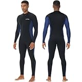 Lansru Herren Neoprenanzüge, Upgrade CR Neopren 5/4mm Ganzanzüge, Ideal als Thermoschutzanzug in kaltem Wasser, Frontreißverschluss für Surfen, Schnorcheln, Tauchen, Schwimmen