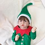 BesBet Lebensechte Babypuppen Silikon, 22 Zoll Wasserdicht Silikon Baby Puppe, Geschenke Um Weihnachten Zu Feiern,E-Boy