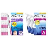 Clearblue Kinderwunsch Ovulationstest Kit Digital, 30 Tests + 1 Halterung + 5 Schnelle Erkennung Schwangerschaftstests für Ergebnisse in nur 1 Minute, Pregnancy Tests & Fruchtbarkeitstest für Frauen