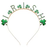 NVENF St. Patrick's Day Stirnband Glückskleeblatt Haarband für Damen Grün Strass Glitzer Kopfschmuck Party Haarschmuck