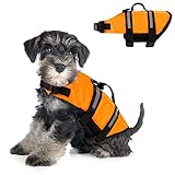 Hundeschwimmweste,Reflektierende Schwimmweste Hund,Verstellbare Hund Rettungsweste,Haustier Floatation Schwimmweste mit Rettungsgriff,Sommer Badebekleidung für Schwimmbad,Bootfahren,Kanufahren (M)