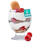 KONZEPT Eisschalen 280 ml, 6er Set Dessertgläser Glas, Eisbecher ideal für Sorbet, Dessert, Tiramisu, Pudding, Eis, Panna Cotta