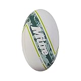 Mitre Sabre D4P Rugby-Ball | Extrastarkes Futter | Volle Gewicht | Sehr beliebt Rugbyball, Weiß/Mint/Limette, 3