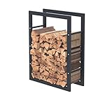 Bc-elec - HHWPF0017 Holzablage aus schwarzem Stahl 80 * 60 * 25CM, Rack für Brennholz, Kaminholzablage.