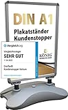 Dreifke Kundenstopper Keitum Wind Line DIN A1 silber| beidseitig für 2 Plakate | stabiler Fuß für sicheren Stand bei Wind und Wetter | entspiegelte Schutzscheiben | Plakatständer Aufsteller