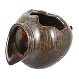 TOYANDONA Kleiner Keramik Teichbrunnen für Gartenteich Solarbrunnen mit Offenem Boden für Gesunde Wasserpflanzen und Fische Japanische Gartendekoration für Schreibtische