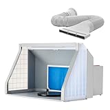 Wiltec Airbrush Absauganlage 9 m³/min, zur Absaugung von Farbe Farbnebel Sprühnebel Filter, mit LED Beleuchtung, Zweistufenschalter und Doppellüfter, Lackierkabine für Airbrush-Arbeiten