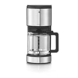 WMF Stelio Aroma Filterkaffeemaschine mit Glaskanne, Filterkaffee, 10 Tassen, Kaffeemaschine Edelstahl, Tropfstop, Warmhalteplatte, Abschaltautomatik, 1000 W