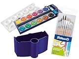 Pelikan Wasserbox 808246 für Deckfarbkasten Schul-Standard blau (Blau - Komplett-Set)