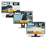 Dell 22 Zoll Business Computer Monitor, Desktop Gaming Monitor, HD+ (VGA - DVI - VESA), PC Bildschirm, schwarz/Silber (Generalüberholt)