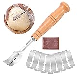 ZITFRI Bäckermesser Teigmesser Baguettemesser Brot Lahm Scoring Tool Set Brot Bäcker Cutter mit 10 Brotklinge Bäckerklinge Ritzmesser zum Einschneiden von Baguette Teigmesser für DIY Brot Backen