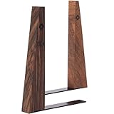 TILISMA Handgefertigte Walnuss Buchstützen für Regale-Bucherstützen aus Holz mit Metallbasis-Buchhalter für Schwere Bücher-Modernes, Dekoratives Buchzubehör, um Bücher Fest im Bücherregal zu Halten