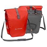 VAUDE Fahrradtaschen für Gepäckträger Aqua Back 2x24L in rot 2 x Hinterradtaschen wasserdicht, Fahrrad Gepäckträgertasche hinten, einfache Befestigung – Made in Germany, Lava